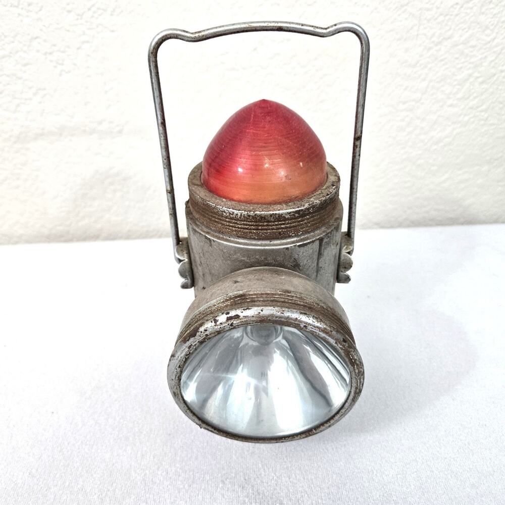 Vintage Ash Flash Railroad Hazard Lantern Red Dome Hong Kong Untested